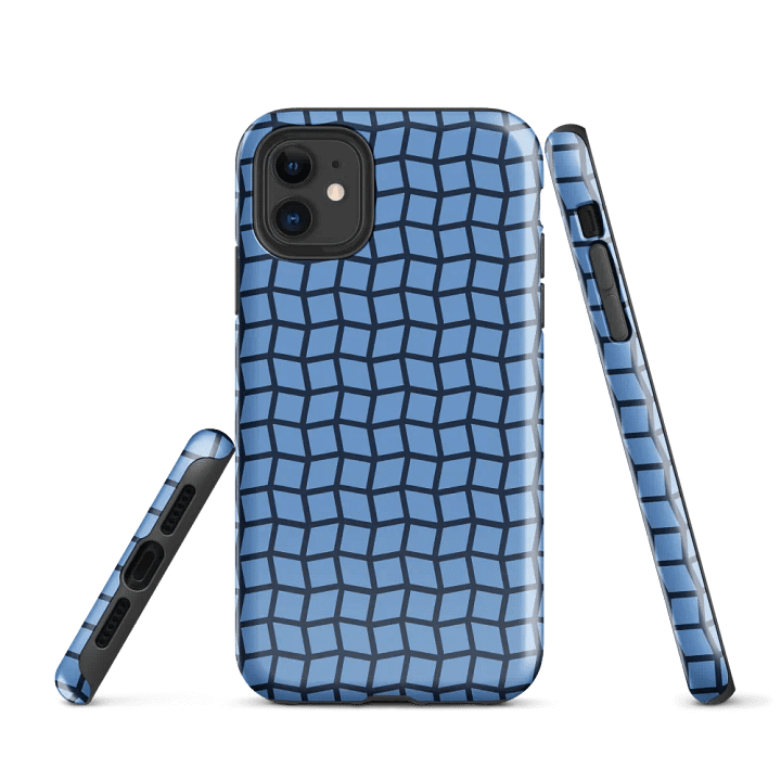 Interconnected Blue Geometry iPhone® Tough Case product image (1)