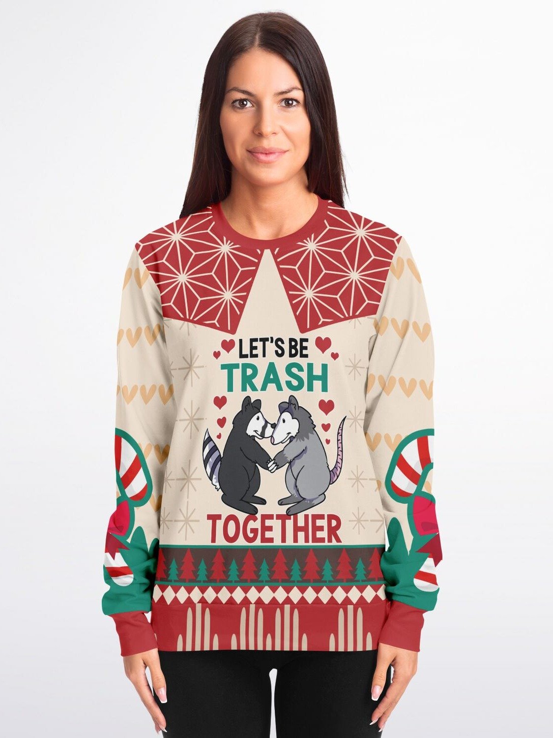 "Let's Be Trash Together" Possum Sweatshirt | Funny Couple Matching Sweater | Valentine's Day Gift | Opossum Love Winter Outfit product image (7)