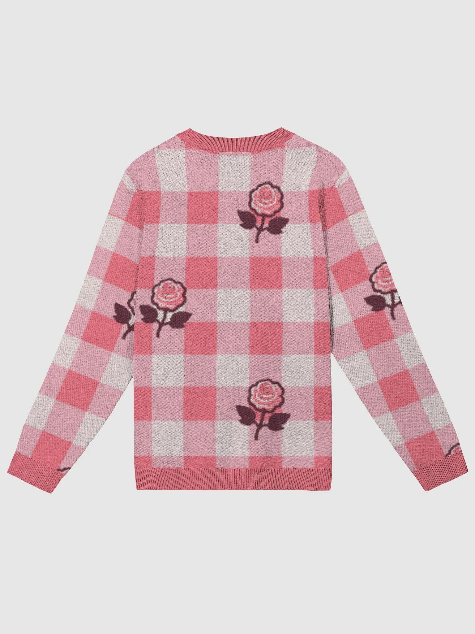 Pink Gingham Roses Knitted Sweater product image (2)