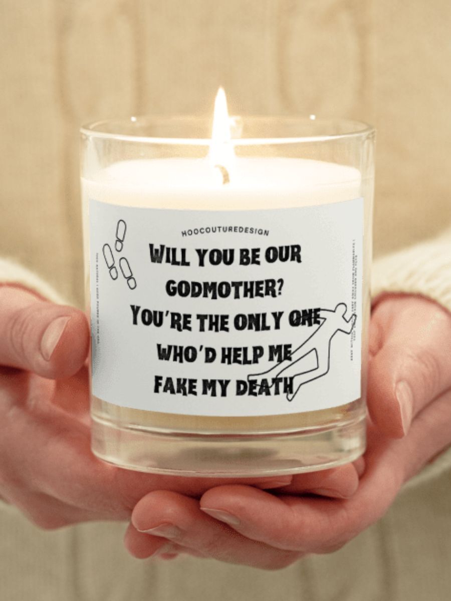 Funny gift for a godmother - Fake my death - Soy wax vegan candle product image (1)