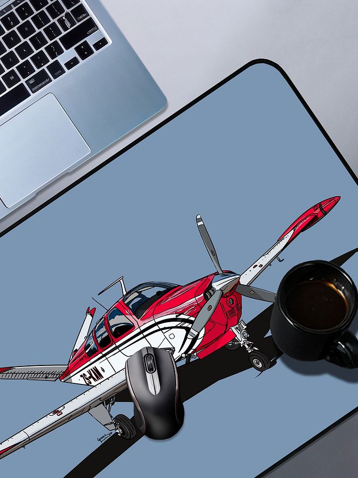Bonanza V35 Digital Aviation Art Illustration Desk Mat Ideal Pilot Gift with Blue Background product image (2)