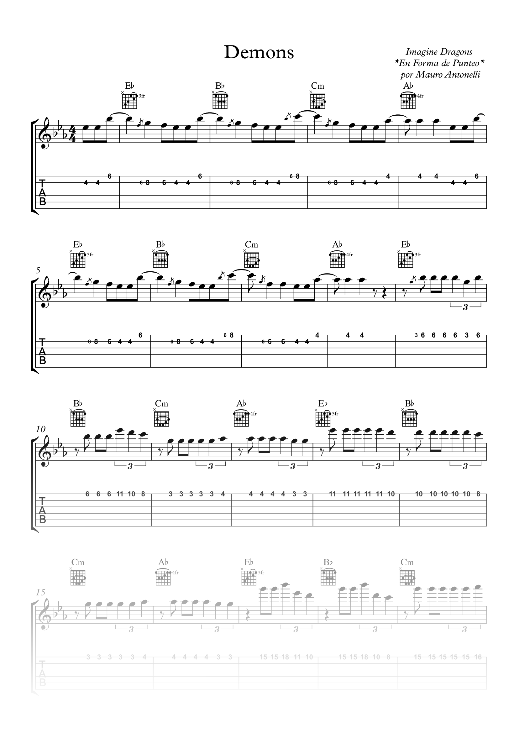 Demons - Partitura + Tabs + Acordes + Pista product image (1)