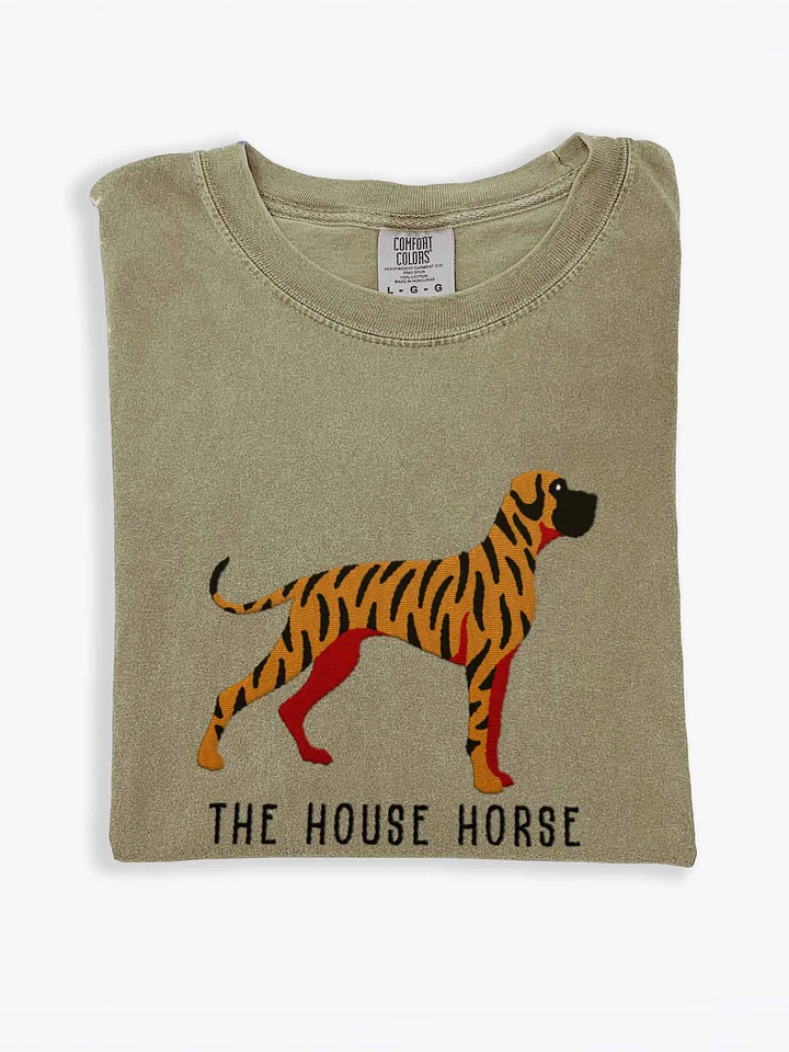 The House Horse T-Shirt(Embroidered) of a Great Dane(Brindle) product image (1)