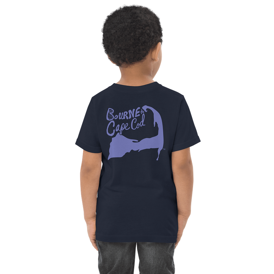 BRN.2C.C.™/BOURNE to Cape Cod™ | DTG Vintage Print | Toddler T-Shirt | Coastal Jersey Tee for Littles | Slate Blue Logos product image (5)