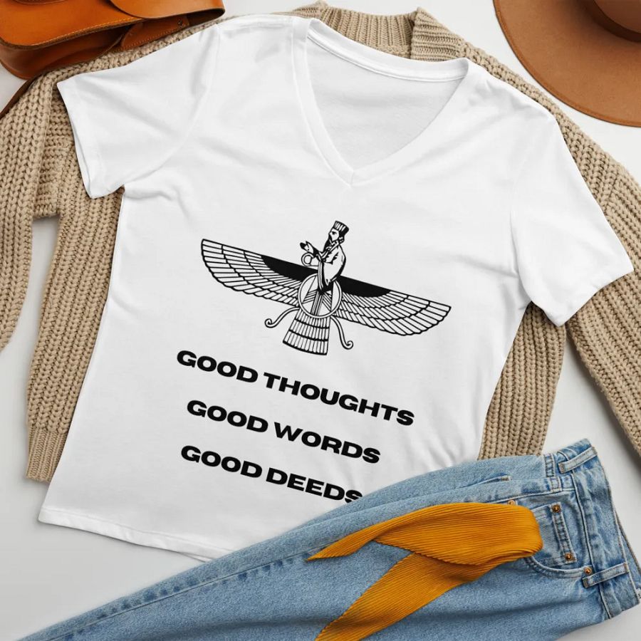 Faravahar Persian Design T-Shirt Good Thoughts Good Words Good Deeds product image (7)