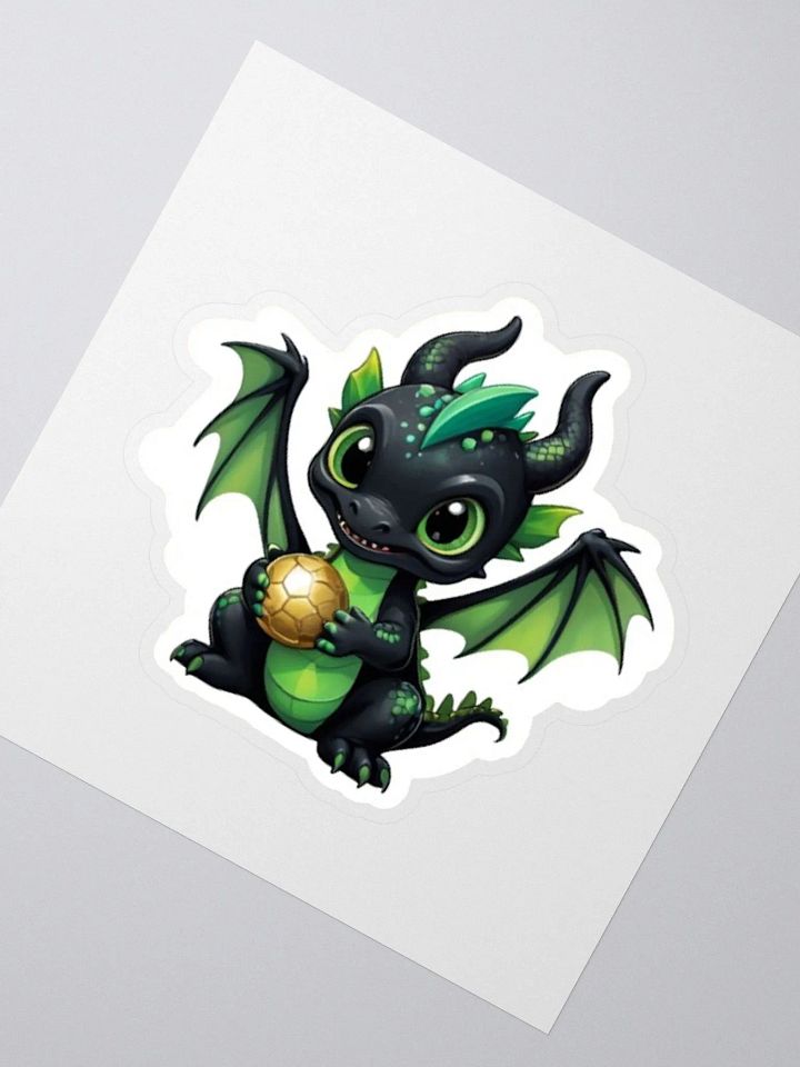 Cute Black and Green Baby Dragon V.2 Sticker product image (2)