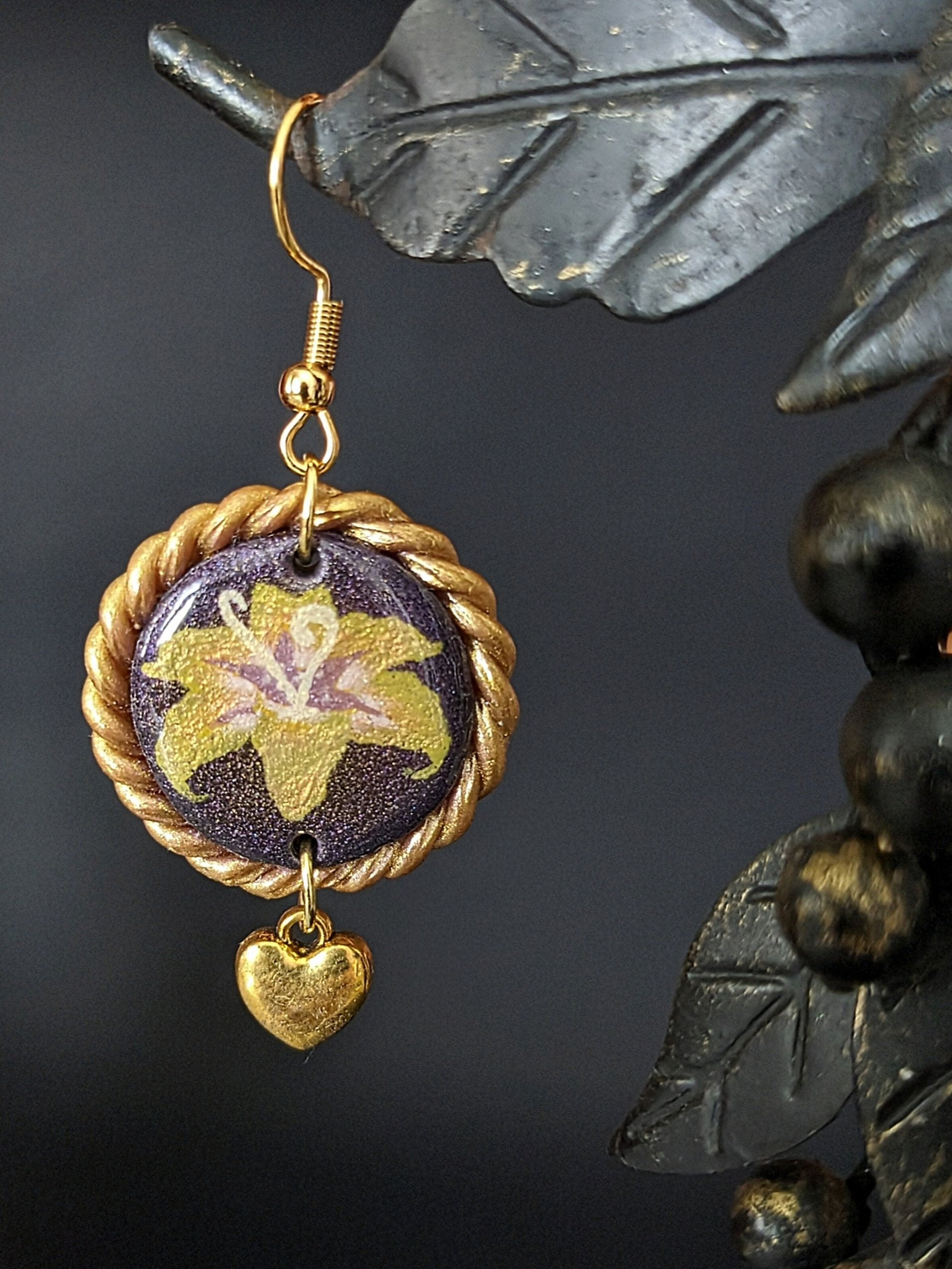 Gold Flower Earrings product image (2)