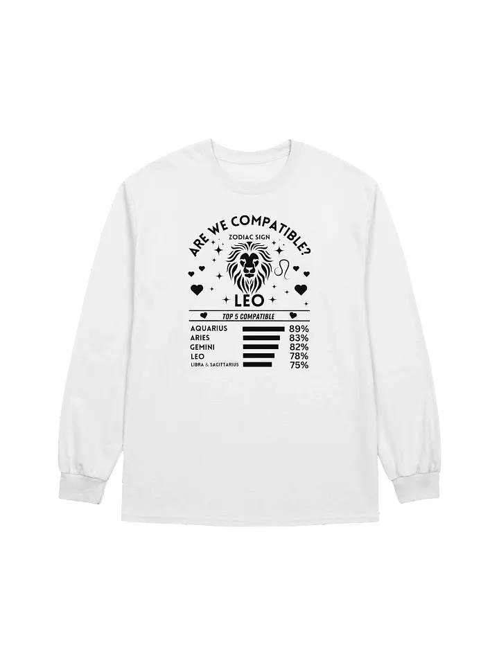 Leo Zodiac Sign Romantic Compatibility - Gildan Ultra Cotton Unisex Long Sleeve T-Shirt - Light Colors product image (2)
