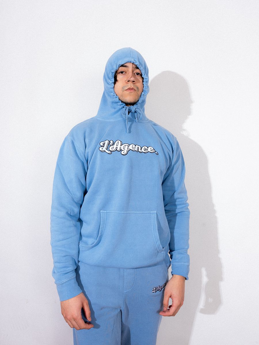 L'AGENCE EMBROIDERED HOODIE LIGHT BLUE product image (2)