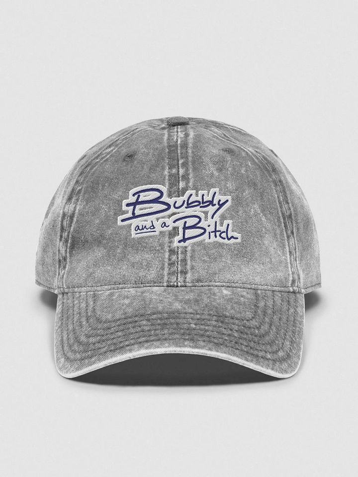 Bubbly and a B*tch embroidered vintage wash dad hat (navy bubble design) product image (1)