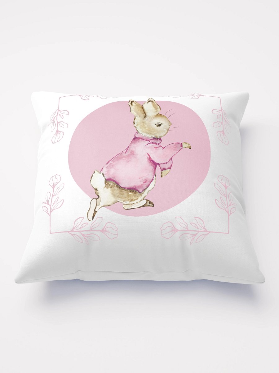 Rabbit in Pink Jacket All-Over Print Pillow product image (1)