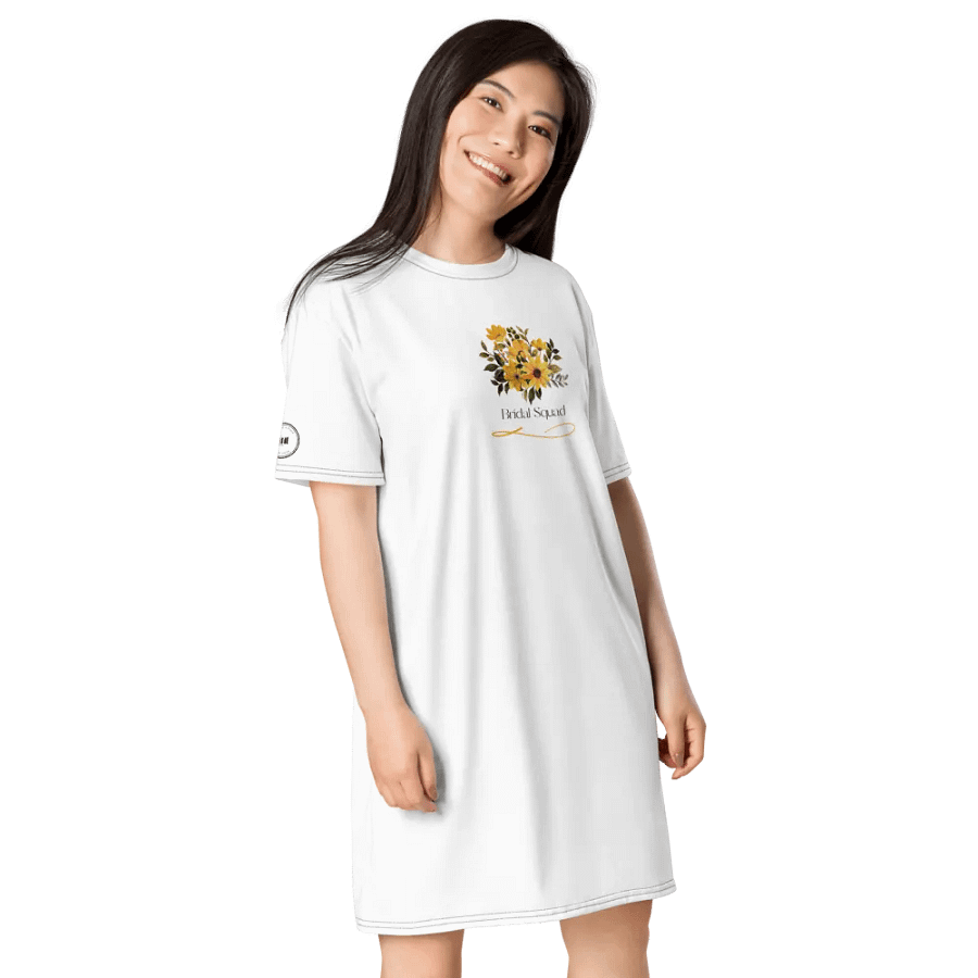 Bridal Squad T-Shirt 004 Yellow Wild Flowers Logo Dress product image (5)