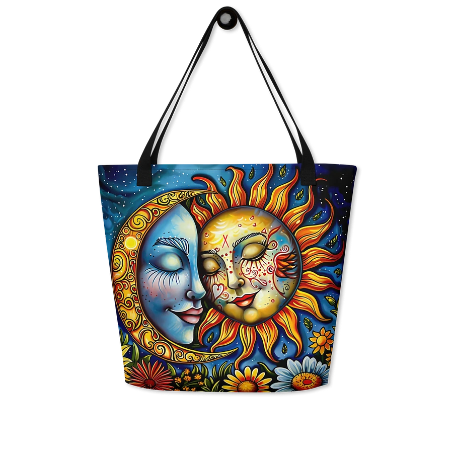 Tote Bag: Sun and Moon Spring Summer flowers Boho floral Design product image (7)