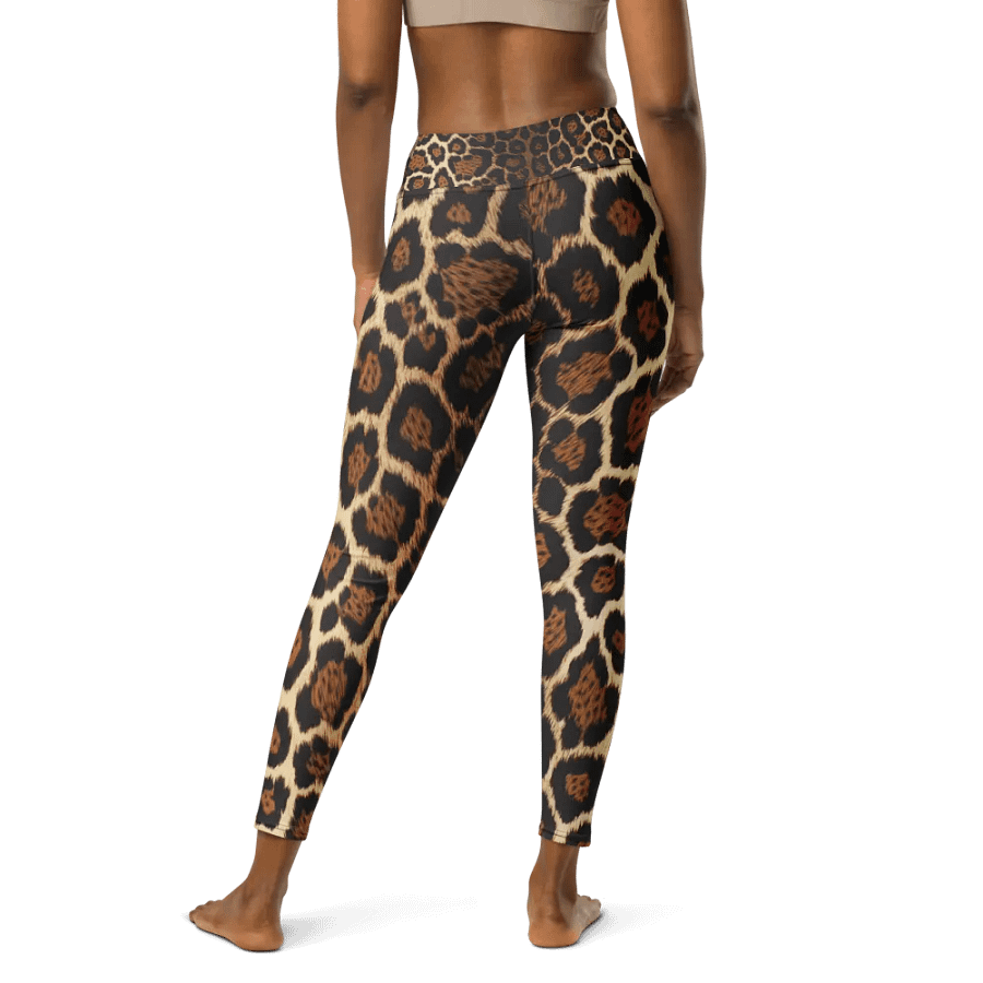 Black Brown Leopard Print Leggings – Stylish Animal Print Stretch Pants for Women – High Waist, Soft, Comfortable, Trendy Activewear product image (3)