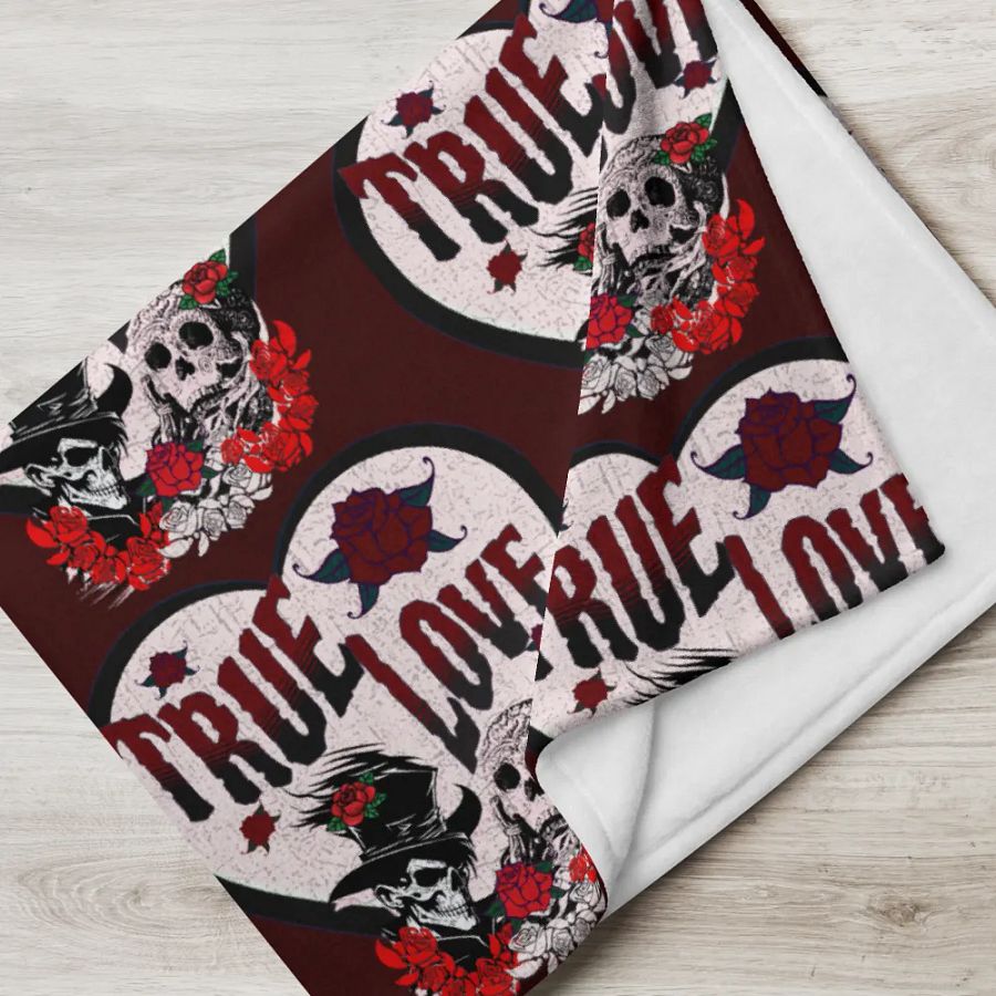 True Love Red & Black Throw Cover product image (3)