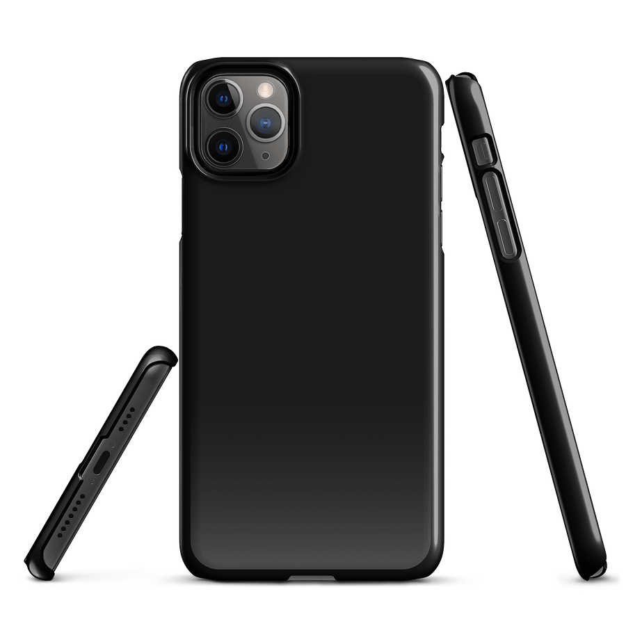 Black Solid Color iPhone® Glossy Snap Case product image (3)