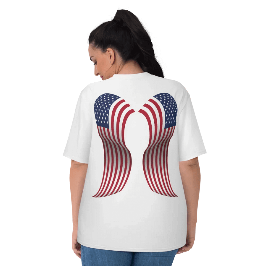 Stars and Stripes Angel Wings Women’s Tee product image (7)