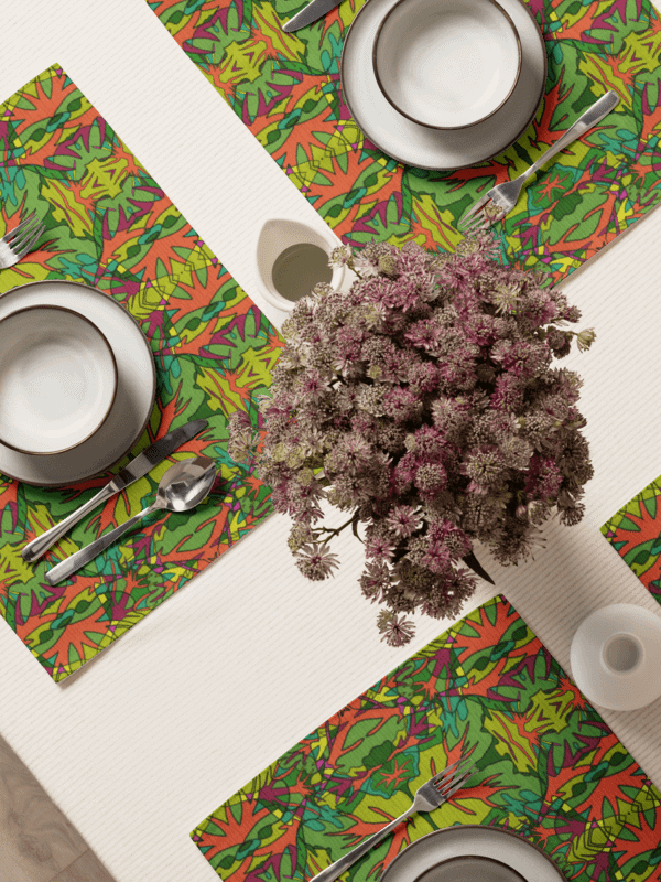 Spinach Tangle – Water-Resistant Placemat Set product image (2)