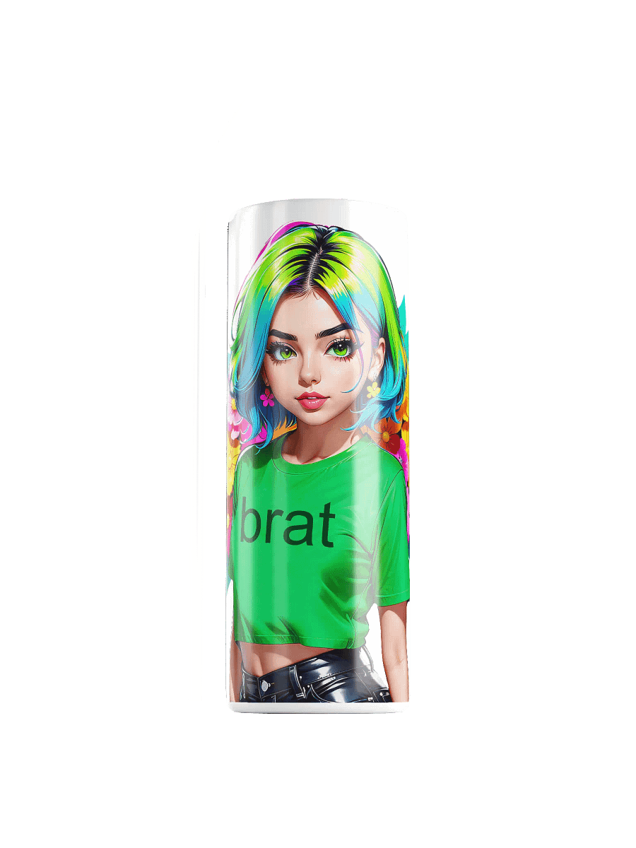 Brat 20 oz Skinny Stainless Steel Tumbler - White - Brat Life v1 product image (1)