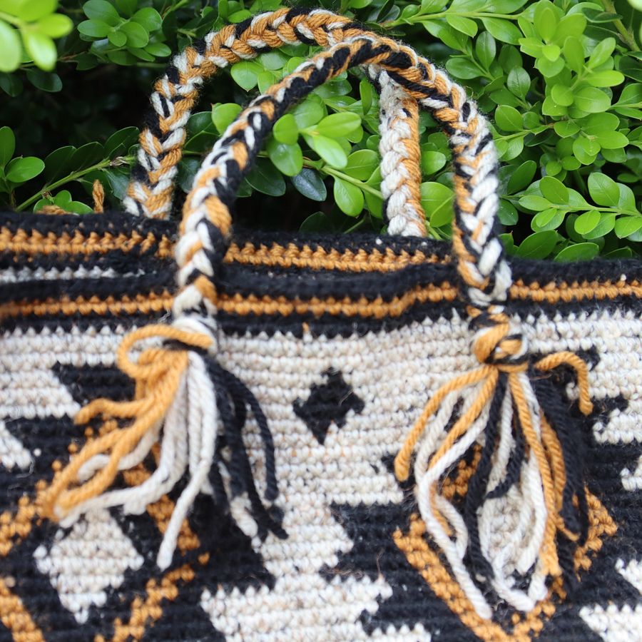 Oversized Tapestry Crochet Basket Bag - Handmade and One of a Kind product image (3)
