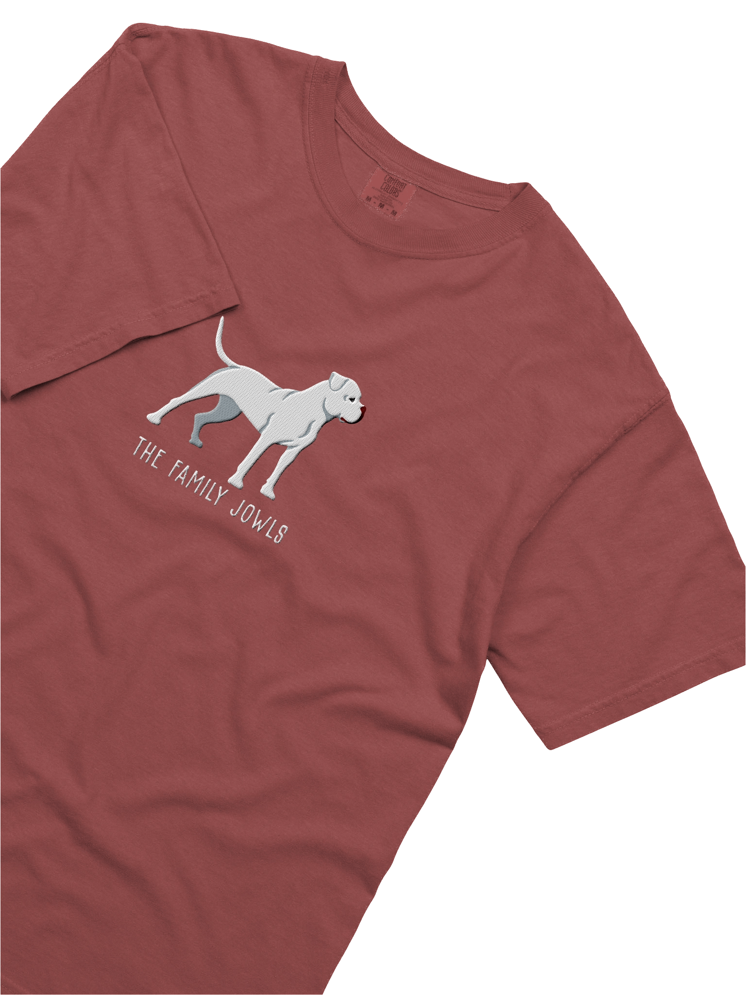 The Family Jowls T-Shirt(Embroidered) of an American Bulldog(White) product image (15)