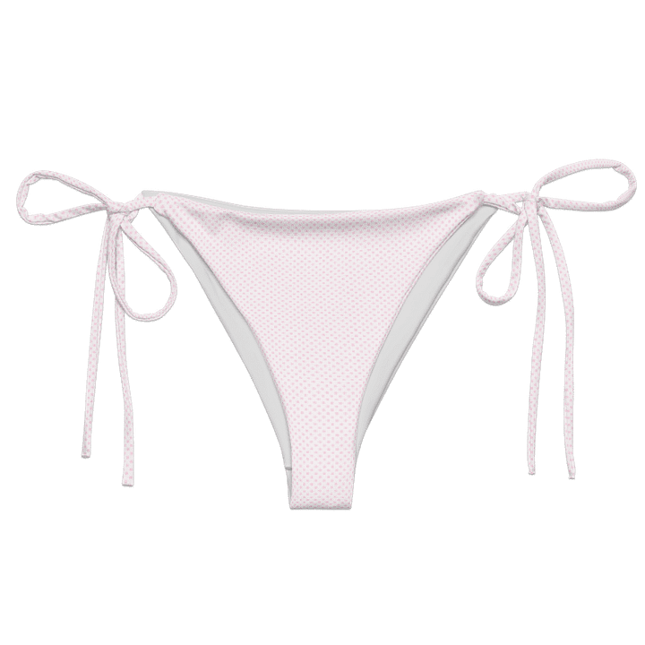Low Rise Cheeky String Bikini Bottoms, Pink polka Dot product image (1)
