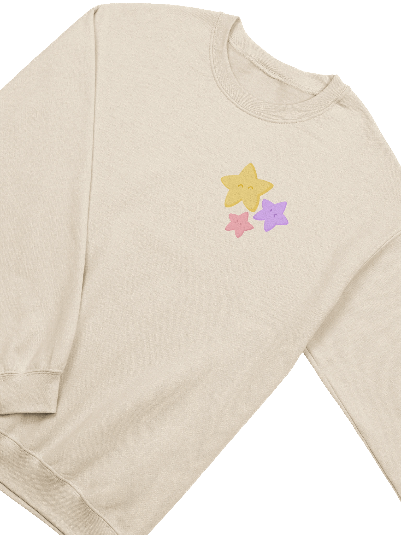 little stars crewneck sweatshirt (sand) product image (3)