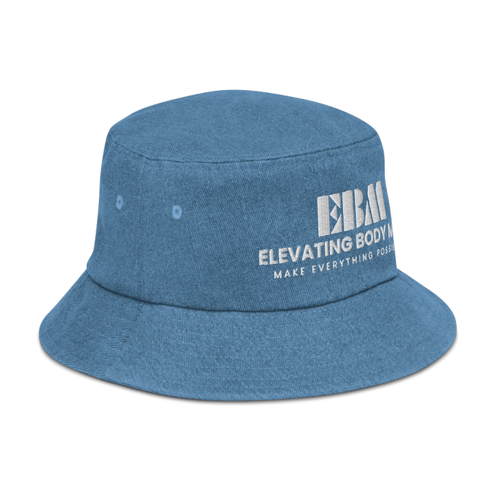 EBM Denim Bucket Hat (White Logo) product image (7)