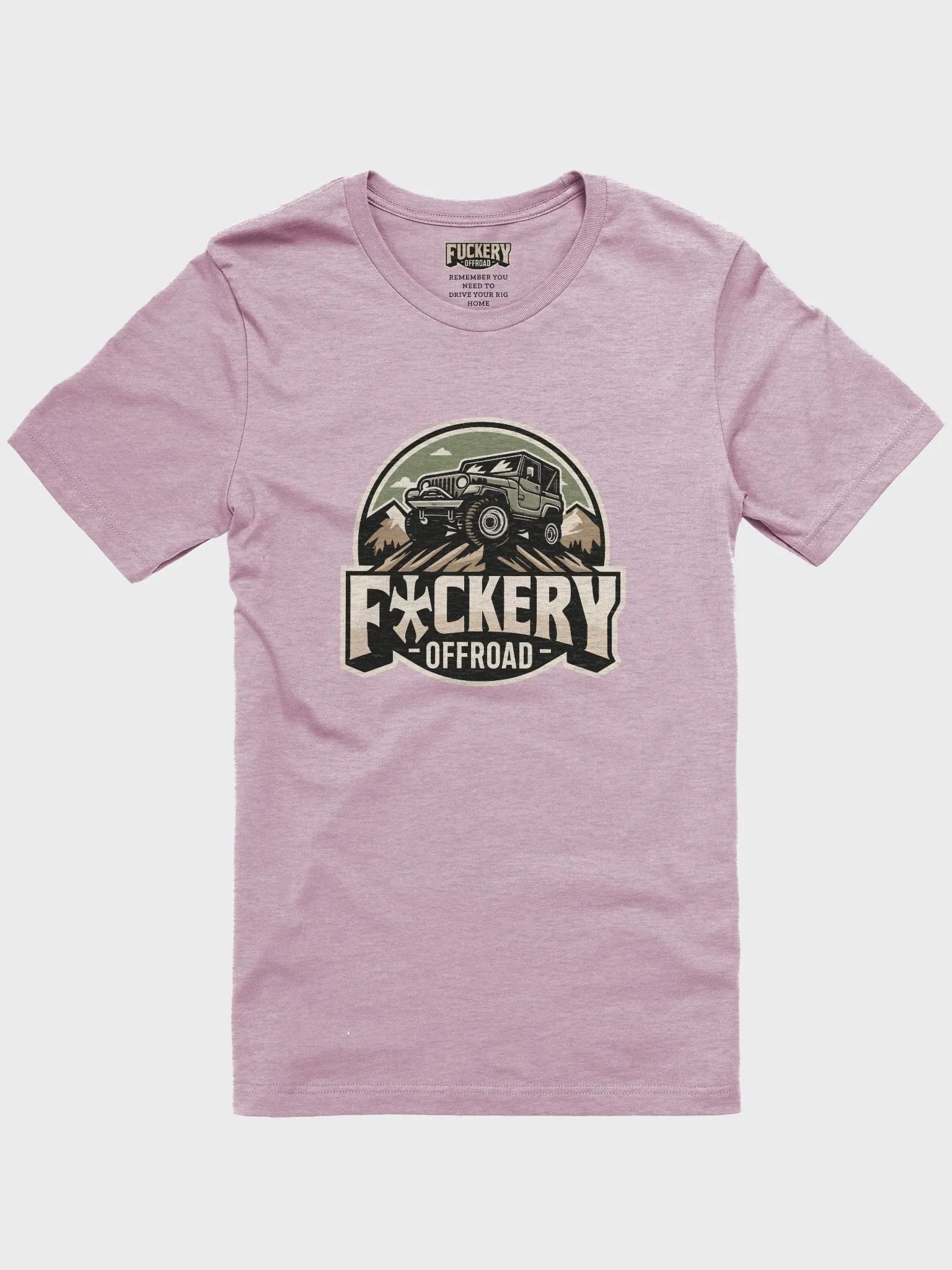 Unisex t-shirt with Fuckery Jeep Logo and Finesse Slogan (light colours) - Clean product image (10)