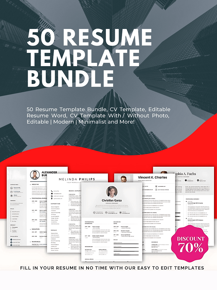 50 Resume Template Bundle product image (1)