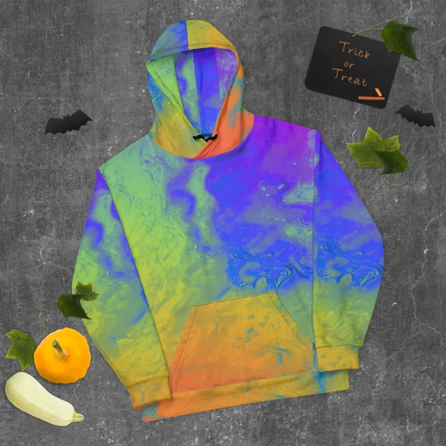 Rainbow Abstractions Unisex Pull On Hoodie product image (10)