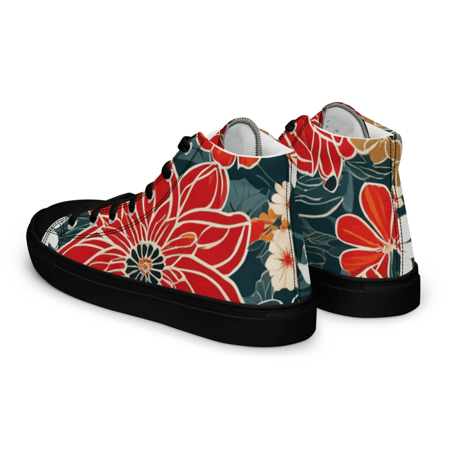 Red Flowers Women's High Top Shoes product image (6)
