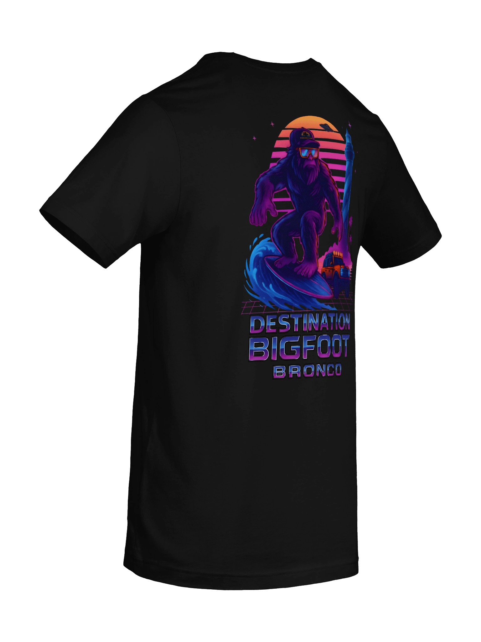 Destination Bigfoot Bronco Synthwave T-Shirt (Multiple Colors Available) product image (106)