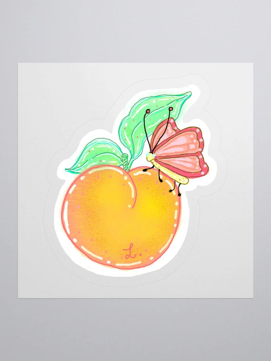 Whimsical Peach and Butterfly Sticker product image (3)