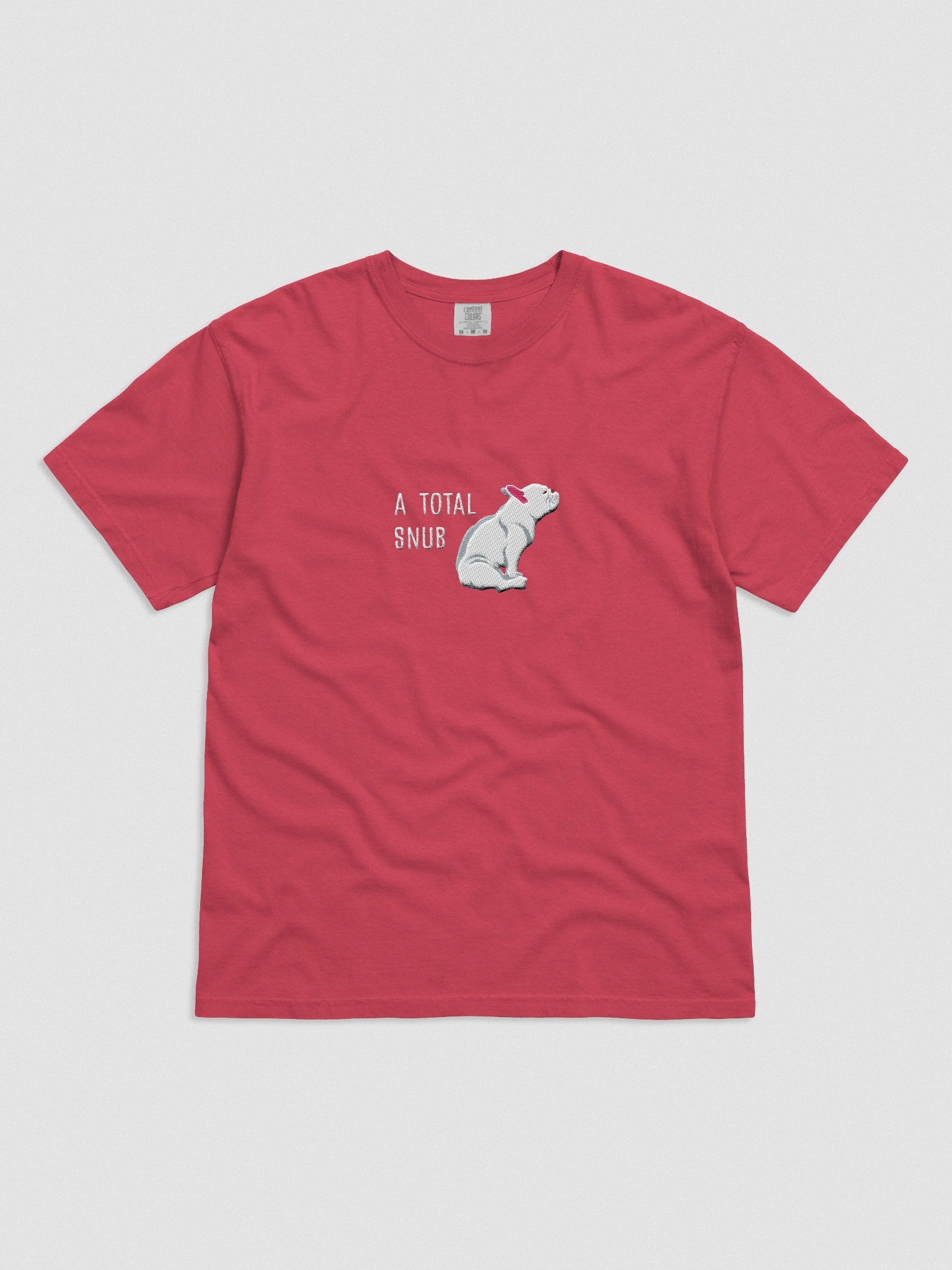 A Total Snub T-Shirt(Embroidered) of a French Bulldog(White) product image (4)