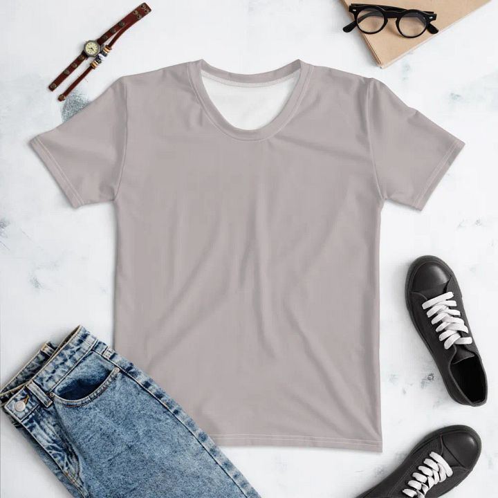 Plain Gray True Summer Women's Crewneck Polyester Heavyweight Premium T-Shirt by Treasure Pie product image (1)