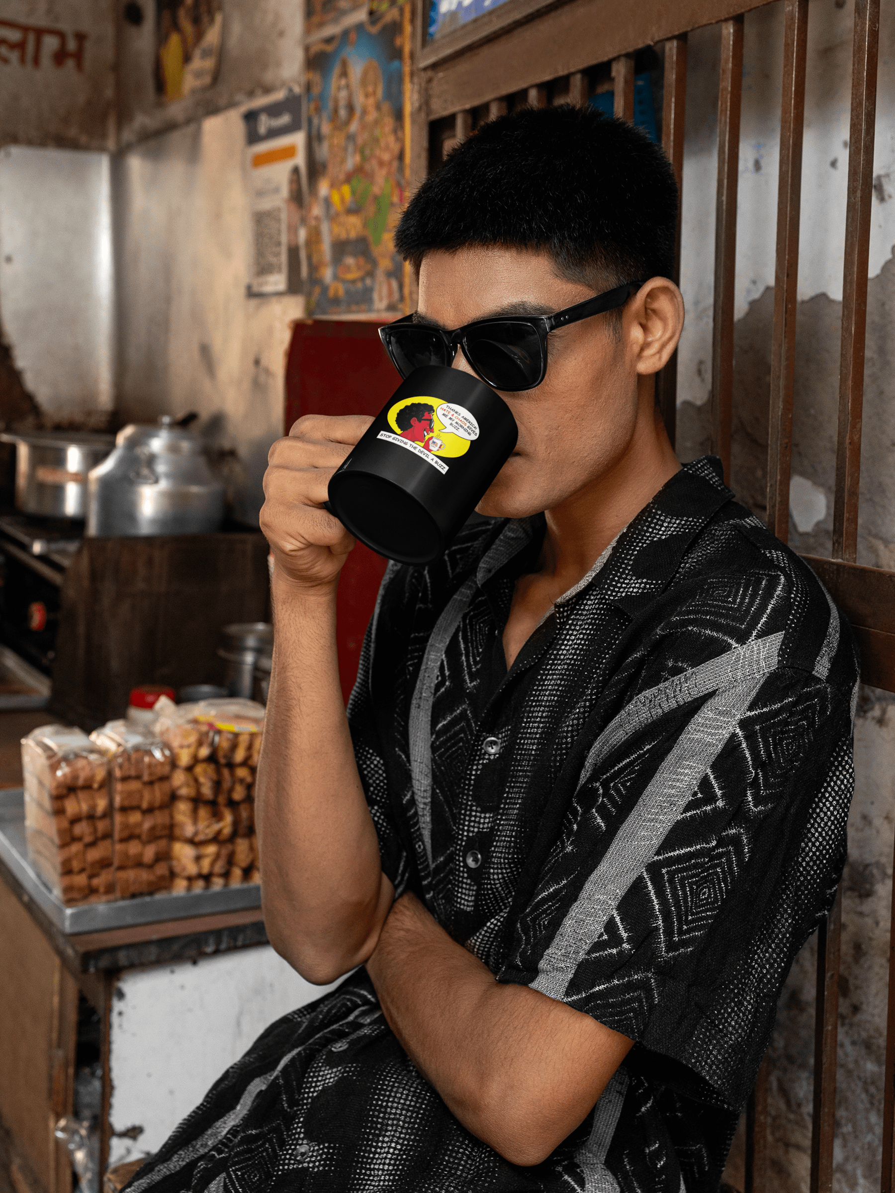 America Stop Giving The Devil A Buzz - Black Mug product image (3)