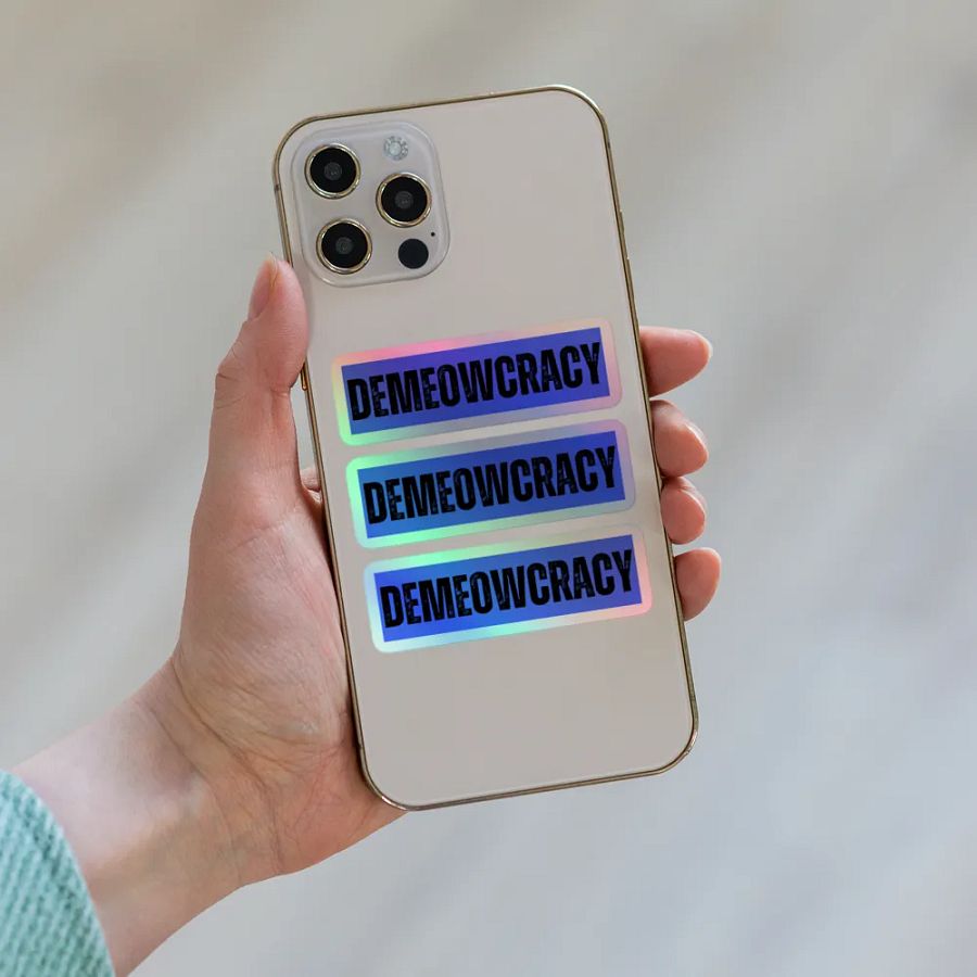 DEMEOWCRACY Holographic Blue Sticker Sheet product image (5)
