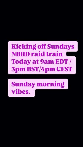 I am kicking today’s NBHD raid train. Chill Sunday morning house music. #house #twitch #dj