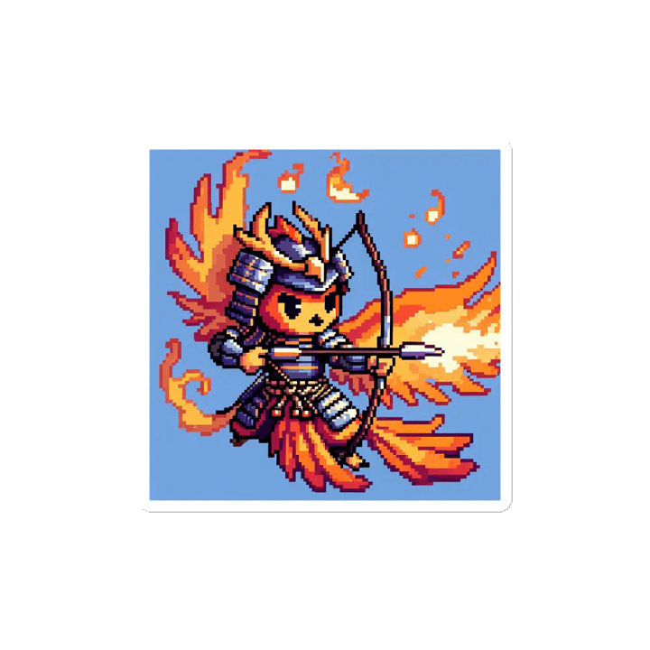Pixel Art Phoenix Samurai Archer Magnet product image (2)