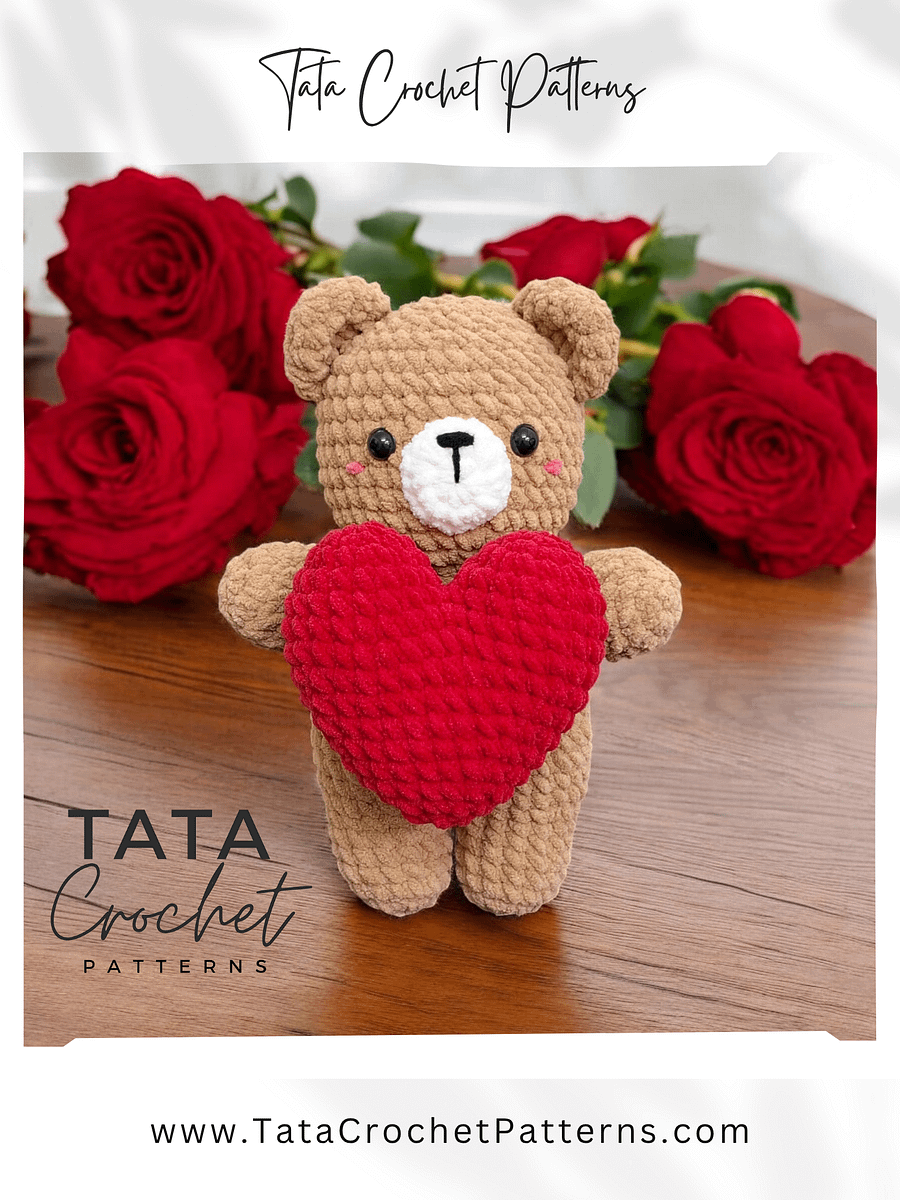 PDF Pattern - Crochet Bear Holding The Heart product image (1)
