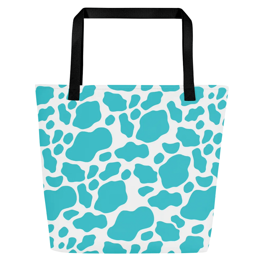 Cow Print Tote bag with Pocket - Blue product image (3)