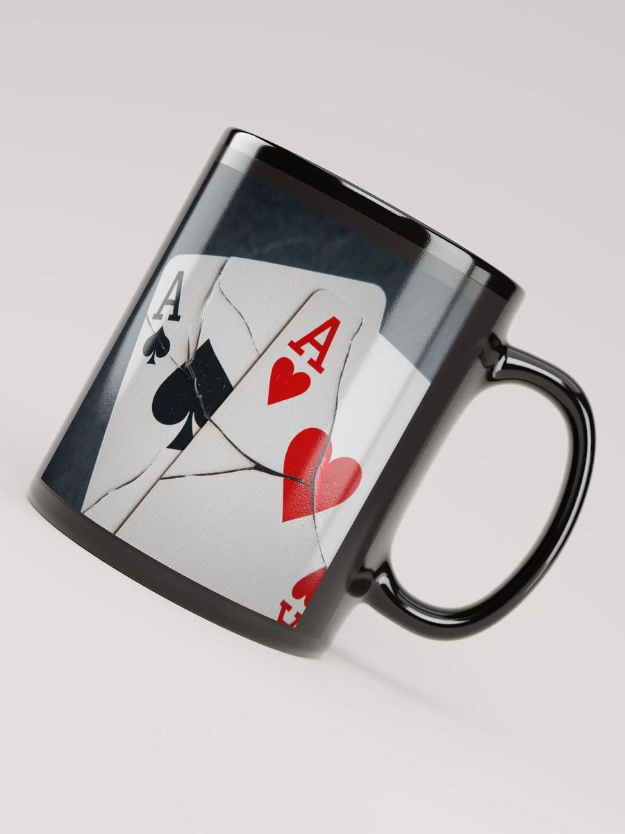 Cracked Aces Black Glossy Mug Left product image (8)