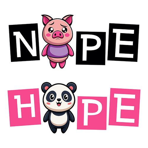 NOPE - HOPE
Together there is hope

When two people are a couple and express it with matching shirts, it's not just a play on...