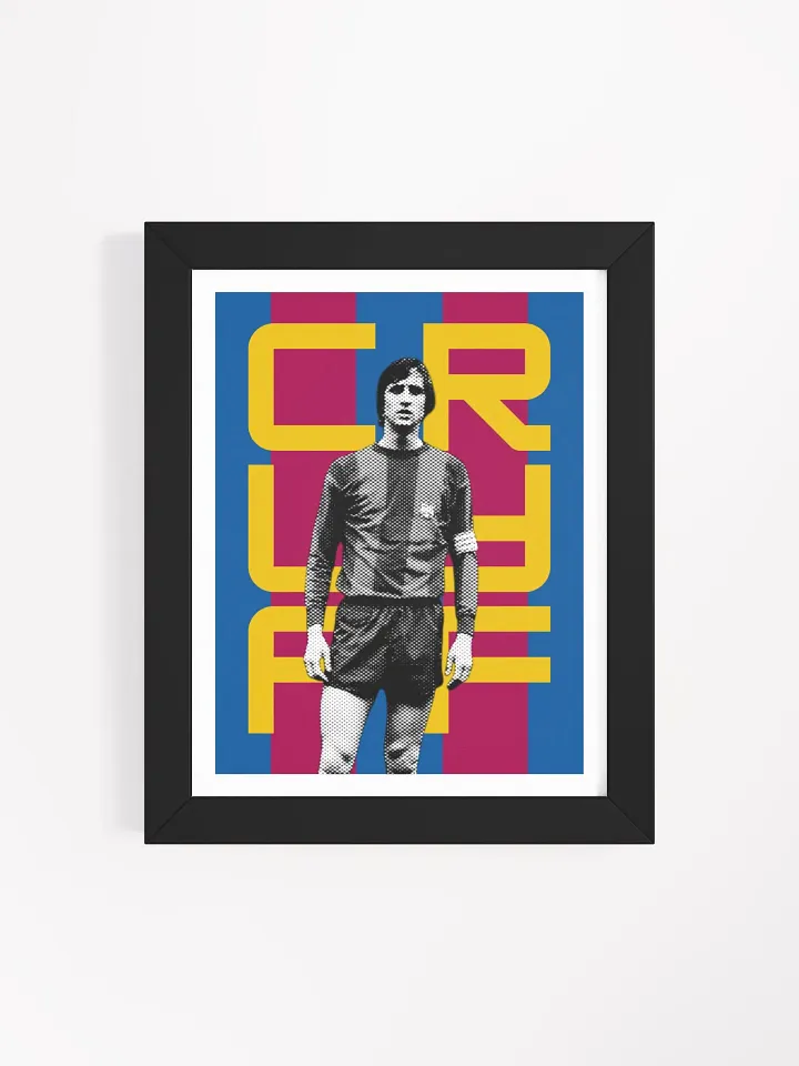 Johan Cruyff BW Barcelona Name Art Framed Print product image (2)