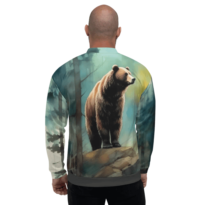 All-Over Print Bomber Jacket by Sublicolor 144/Bear in the Forest product image (1)