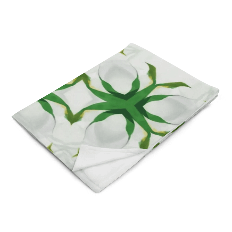 White & Green Floral Throw Blanket product image (4)