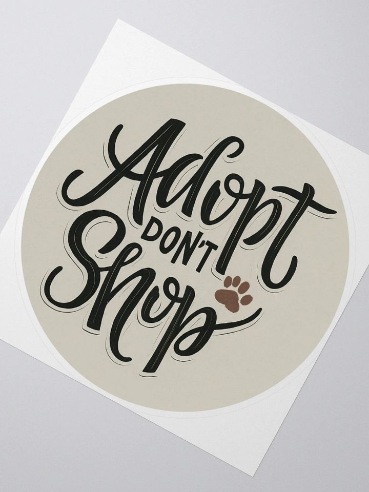 Adopt Don't Shop - Vintage Round Kiss Cut Stickers product image (2)