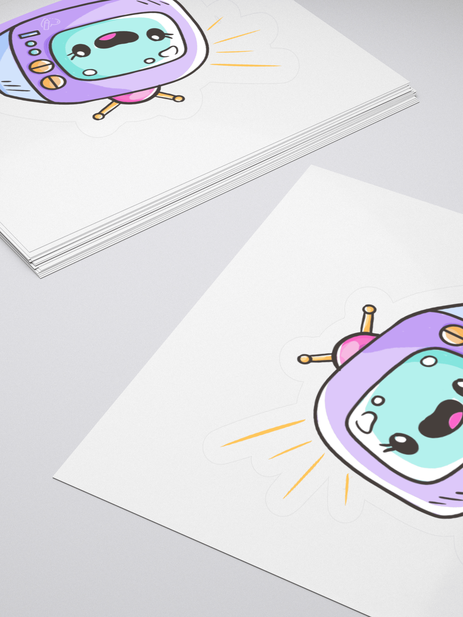 Cute Nostalgic Televison Kiss Cut Sticker product image (4)