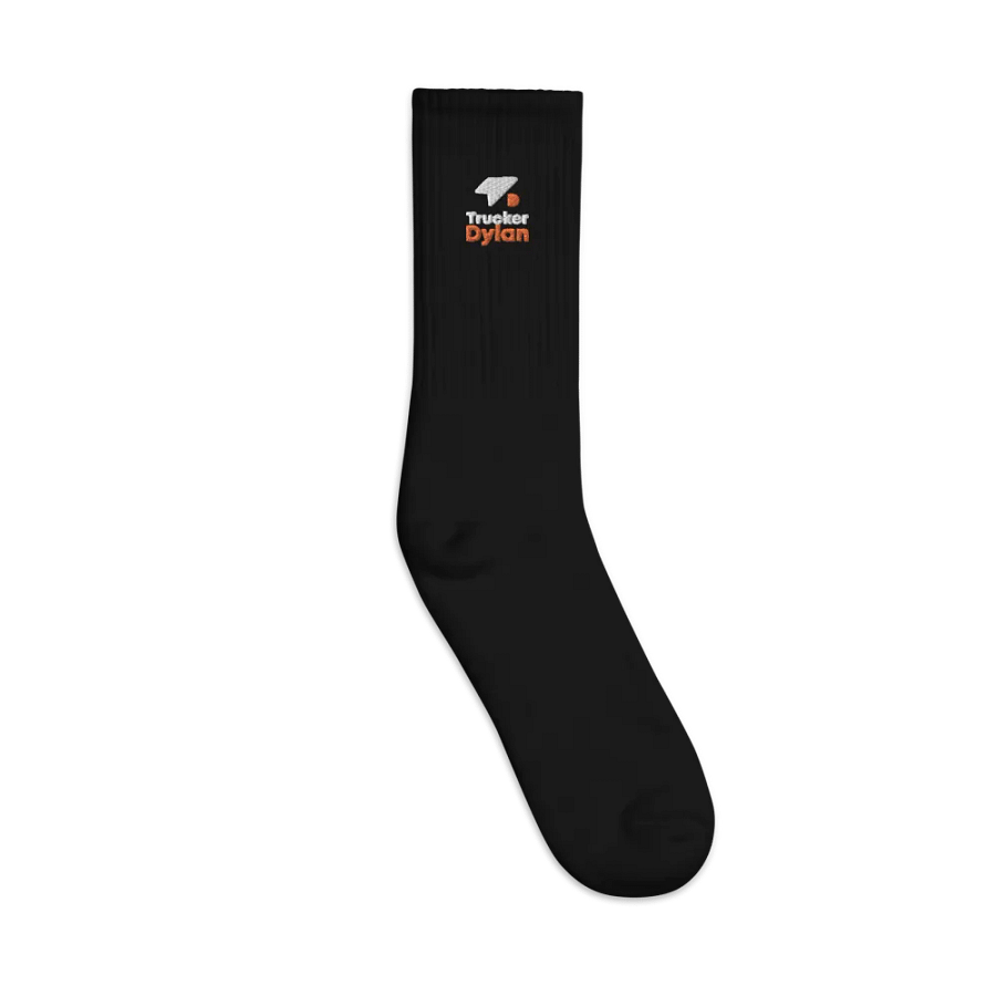 First Edition: TruckerDylan Socks with Logo in White & Orange product image (4)